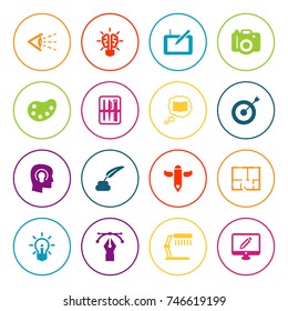 Set Of 16 Constructive Icons Set.Collection Of Bulb, Case, Wings And Other Elements.