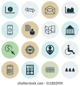 Set Of 16 Consumer Journey Icons. Can Be Used For Web, Mobile And App Design. Includes Icons Such As Sequence Graphics, Holiday Ornament, Financial And More Consumer Journey Icons.