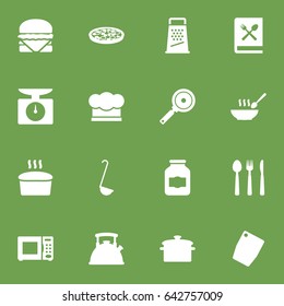 Set Of 16 Cooking Icons Set.Collection Of Broth, Sandwich, Non-Stick Elements.