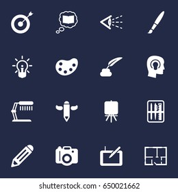 Set Of 16 Creative Icons Set.Collection Of Scheme, Arrow, Look And Other Elements.