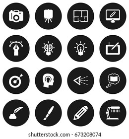 Set Of 16 Creative Icons Set.Collection Of Photo, Pencil, Bulb And Other Elements.