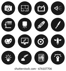 Set Of 16 Creative Icons Set.Collection Of Pencil, Pen, Screen And Other Elements.