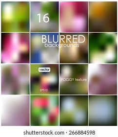 Set of 16 different blurred backgrounds. vecto reps10. Set No.18