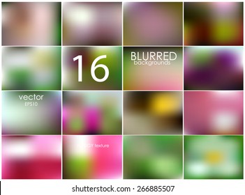 Set of 16 different blurred backgrounds. vecto reps10. Set No.20