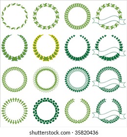 Set of 16 different  laurel wreaths