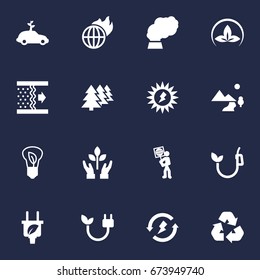 Set Of 16 Ecology Icons Set.Collection Of Cleaning, Leaf, Reforestation And Other Elements.