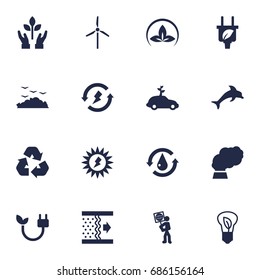 Set Of 16 Ecology Icons Set.Collection Of Leaf, Cleaning, Rubbish And Other Elements.