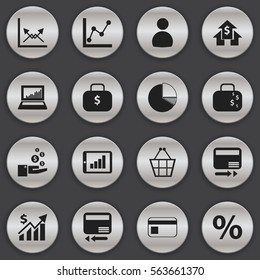 Set Of 16 Editable Analytics Icons. Includes Symbols Such As Bank Payment, Graph Information, Schema And More. Can Be Used For Web, Mobile, UI And Infographic Design.