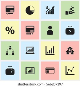 Set Of 16 Editable Analytics Icons. Includes Symbols Such As Bar Chart, Bank Payment, Equalizer Display And More. Can Be Used For Web, Mobile, UI And Infographic Design.
