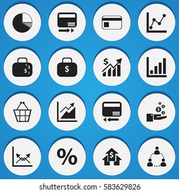 Set Of 16 Editable Analytics Icons. Includes Symbols Such As Statistic, Circle Diagram, Pay Redeem And More. Can Be Used For Web, Mobile, UI And Infographic Design.