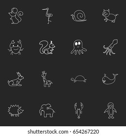 Set Of 16 Editable Animal Icons. Includes Symbols Such As Slug, Urchin, Lobster And More. Can Be Used For Web, Mobile, UI And Infographic Design.