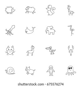 Set Of 16 Editable Animal Icons. Includes Symbols Such As Rat, Tall Animal, Swine And More. Can Be Used For Web, Mobile, UI And Infographic Design.