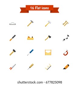 Set Of 16 Editable Apparatus Icons. Includes Symbols Such As Knife, Bodkin, Malleus And More. Can Be Used For Web, Mobile, UI And Infographic Design.