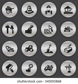 Set Of 16 Editable Building Icons. Includes Symbols Such As Construction Tools, Notice Object, Home Scheduling And More. Can Be Used For Web, Mobile, UI And Infographic Design.