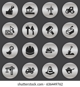 Set Of 16 Editable Building Icons. Includes Symbols Such As Camion, Home Scheduling, Notice Object And More. Can Be Used For Web, Mobile, UI And Infographic Design.