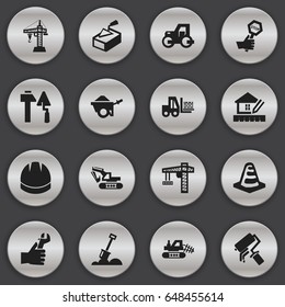 Set Of 16 Editable Building Icons. Includes Symbols Such As Hands , Excavation Machine , Scrub. Can Be Used For Web, Mobile, UI And Infographic Design.