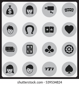 Set Of 16 Editable Business Icons. Includes Symbols Such As Woman Face, Female Face, Love And More. Can Be Used For Web, Mobile, UI And Infographic Design.