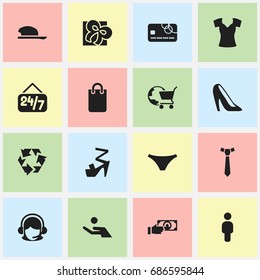 Set Of 16 Editable Business Icons. Includes Symbols Such As Vest, Reuse, Human And More. Can Be Used For Web, Mobile, UI And Infographic Design.