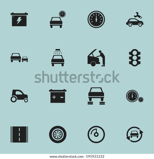 Set Of 16 Editable Car Icons.\
Includes Symbols Such As Auto Repair, Car Lave, Highway And More.\
Can Be Used For Web, Mobile, UI And Infographic\
Design.
