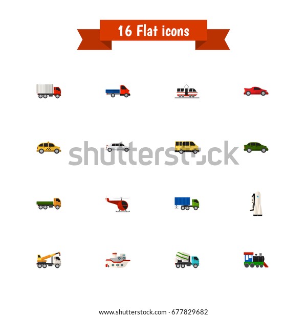 Set Of 16 Editable Car Icons. Includes Symbols\
Such As Truck, Carriage, Sport Car And More. Can Be Used For Web,\
Mobile, UI And Infographic\
Design.