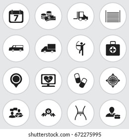 Set Of 16 Editable Complex Icons. Includes Symbols Such As Employee, Award, Position And More. Can Be Used For Web, Mobile, UI And Infographic Design.