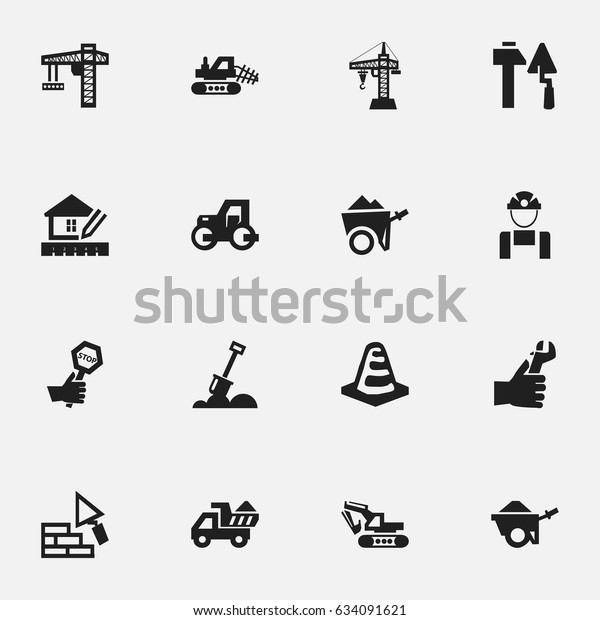 Set Of 16 Editable\
Construction Icons including Symbols Such As Home Scheduling,\
Employee, Notice Object And More. Can Be Used For Web, Mobile, UI\
And Infographic Design.