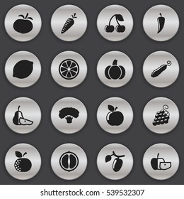 Set Of 16 Editable Cookware Icons. Includes Symbols Such As Gourd, Turnip, Berry And More. Can Be Used For Web, Mobile, UI And Infographic Design.