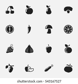 Set Of 16 Editable Cookware Icons. Includes Symbols Such As Berry, Orange Slice, Duchess And More. Can Be Used For Web, Mobile, UI And Infographic Design.