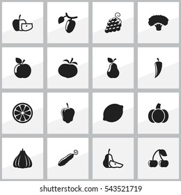 Set Of 16 Editable Cookware Icons. Includes Symbols Such As Zucchini, Duchess, Tree And More. Can Be Used For Web, Mobile, UI And Infographic Design.