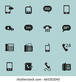 Set Of 16 Editable Device Icons. Includes Symbols Such As Mobile, Phone, Address Notebook And More. Can Be Used For Web, Mobile, UI And Infographic Design.