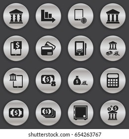 Set Of 16 Editable Financial Icons. Includes Symbols Such As Crate, Network, Coins Sack And More. Can Be Used For Web, Mobile, UI And Infographic Design.