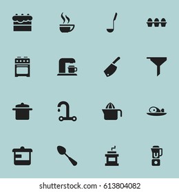 Set Of 16 Editable Food Icons. Includes Symbols Such As Drink Maker, Stove, Backsword And More. Can Be Used For Web, Mobile, UI And Infographic Design.