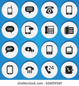 Set Of 16 Editable Gadget Icons. Includes Symbols Such As Tablet, Transceiver, Retro Telecommunication And More. Can Be Used For Web, Mobile, UI And Infographic Design.
