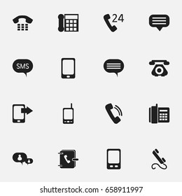 Set Of 16 Editable Gadget Icons. Includes Symbols Such As Chatting, 24 Hour Servicing, Mobile And More. Can Be Used For Web, Mobile, UI And Infographic Design.