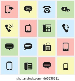 Set Of 16 Editable Gadget Icons. Includes Symbols Such As Home Cellphone, Mobile, Transceiver And More. Can Be Used For Web, Mobile, UI And Infographic Design.