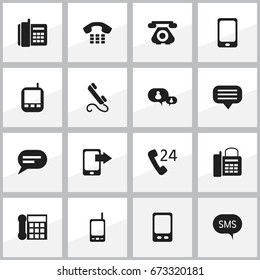 Set Of 16 Editable Gadget Icons. Includes Symbols Such As Comment, 24 Hour Servicing, Home Cellphone And More. Can Be Used For Web, Mobile, UI And Infographic Design.
