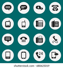 Set Of 16 Editable Gadget Icons. Includes Symbols Such As Tablet, Radio Talkie, Comment And More. Can Be Used For Web, Mobile, UI And Infographic Design.