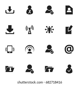 Set Of 16 Editable Global Icons. Includes Symbols Such As Dossier, Approve User, Document And More. Can Be Used For Web, Mobile, UI And Infographic Design.