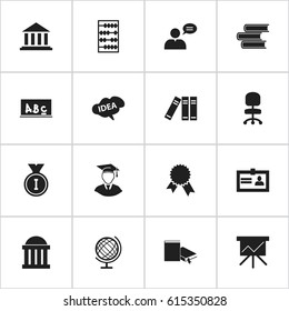 Set Of 16 Editable Graduation Icons. Includes Symbols Such As Mind, First Place, Courtroom And More. Can Be Used For Web, Mobile, UI And Infographic Design.