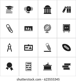 Set Of 16 Editable Graduation Icons. Includes Symbols Such As Education, Oval Ball, Certification And More. Can Be Used For Web, Mobile, UI And Infographic Design.