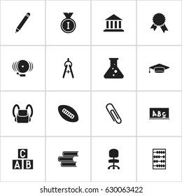 Set Of 16 Editable Graduation Icons. Includes Symbols Such As Pencil, First Place, Arithmetic And More. Can Be Used For Web, Mobile, UI And Infographic Design.