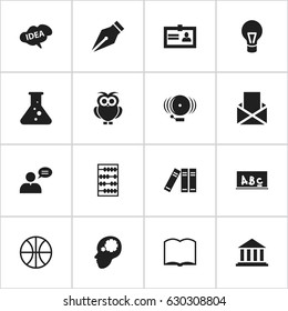 Set Of 16 Editable Graduation Icons. Includes Symbols Such As Night Fowl, Ring, School Board And More. Can Be Used For Web, Mobile, UI And Infographic Design.
