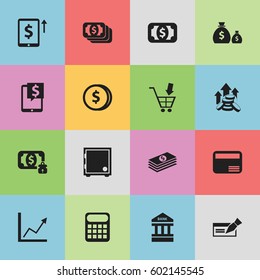 Set Of 16 Editable Investment Icons. Includes Symbols Such As Diagram, Coins Raise, Banknote And More. Can Be Used For Web, Mobile, UI And Infographic Design.