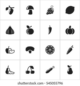 Set Of 16 Editable Kitchenware Icons. Includes Symbols Such As Cep, Tree, Pear Piece And More. Can Be Used For Web, Mobile, UI And Infographic Design.