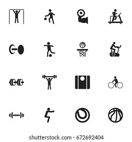 Set Of 16 Editable Lifestyle Icons. Includes Symbols Such As Street Workout, Workout, Bicycle Rider And More. Can Be Used For Web, Mobile, UI And Infographic Design.