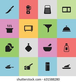 Set Of 16 Editable Meal Icons. Includes Symbols Such As Soup, Bakery, Salver And More. Can Be Used For Web, Mobile, UI And Infographic Design.