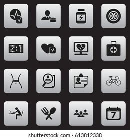 Set Of 16 Editable Mixed Icons. Includes Symbols Such As Programmer, Date Block, Belly And More. Can Be Used For Web, Mobile, UI And Infographic Design.
