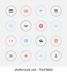 Set Of 16 Editable Mixed Icons. Includes Symbols Such As Medals, Group, World And More. Can Be Used For Web, Mobile, UI And Infographic Design.