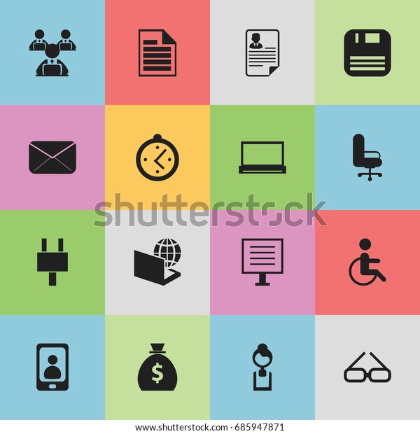 Set Of 16 Editable Office Icons.\
Includes Symbols Such As Money Bag, Monitor, Blank And More. Can Be\
Used For Web, Mobile, UI And Infographic\
Design.