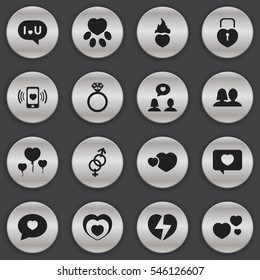Set Of 16 Editable Passion Icons. Includes Symbols Such As Smartphone, Proclamation, Matrimony And More. Can Be Used For Web, Mobile, UI And Infographic Design.